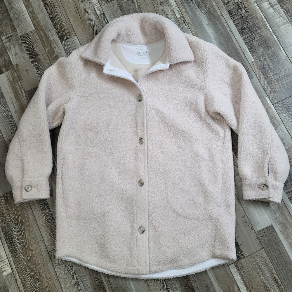 Spanx Luxe Sherpa Shirt Jacket Size Large